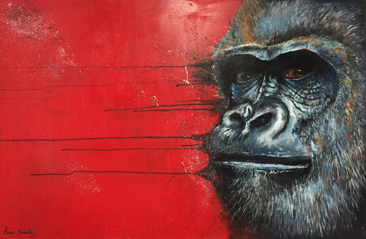 Gorilla painting by artist Ewen Macaulay